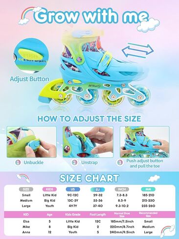 Blue Graffiti Light up Inline Skates for Girls Boys, 4 Size Adjustable Roller Shoes with Full Illuminating Wheels for Kids, Blades Roller Skates for Beginner Teens & Adult Youth in Kuwait