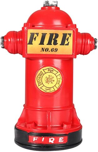SAFIGLE Fire Hydrant Piggy Bank, Retro Fire Hydrant Model Money Bank Figurines Coin Bank Money Saving Piggy Bank Fire Party Decor for Firefighter Party in Saudi Arabia