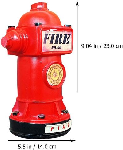 SAFIGLE Fire Hydrant Piggy Bank, Retro Fire Hydrant Model Money Bank Figurines Coin Bank Money Saving Piggy Bank Fire Party Decor for Firefighter Party in Saudi Arabia