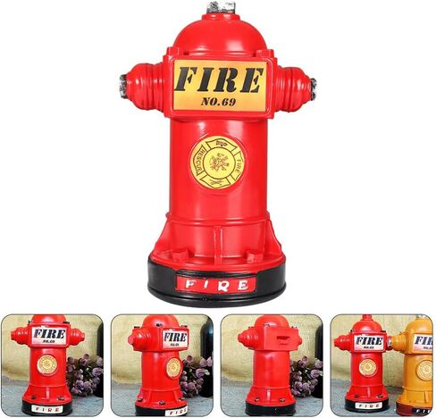 SAFIGLE Fire Hydrant Piggy Bank, Retro Fire Hydrant Model Money Bank Figurines Coin Bank Money Saving Piggy Bank Fire Party Decor for Firefighter Party in Saudi Arabia