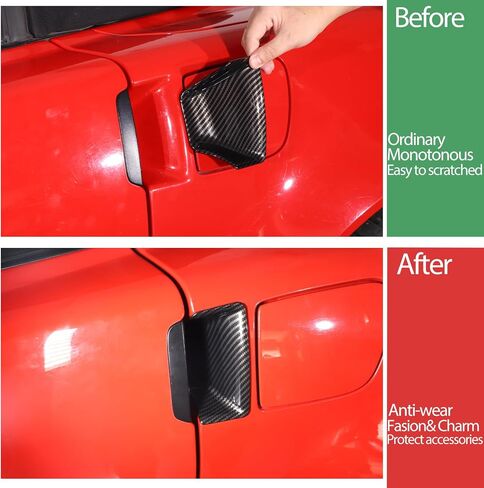 Car Exterior Door Handle Bowl Sticker Covers Compatible with Chevy Corvette C6 2005-2013, Door HandleCup Anti-Scratch Decorate Protector Sticker Accessories (Carbon Fiber Pattern) in Saudi Arabia
