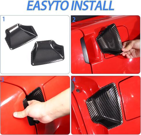 Car Exterior Door Handle Bowl Sticker Covers Compatible with Chevy Corvette C6 2005-2013, Door HandleCup Anti-Scratch Decorate Protector Sticker Accessories (Carbon Fiber Pattern) in Saudi Arabia