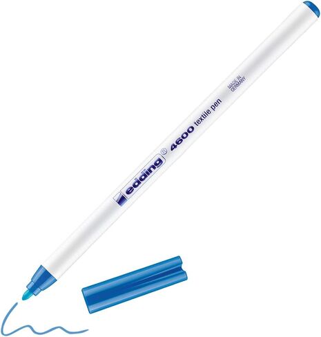 edding 4600 textile pen - orient blue - 1 pen - round nib 1 mm - permanent fabric pens for drawing on textiles, wash-resistant up to 60 °C - fabric pen in Saudi Arabia