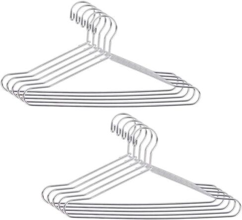JANOU 10pcs Cute Dollhouse Clothes Hang Miniature Wire Clothes Stand (Silver) in Saudi Arabia