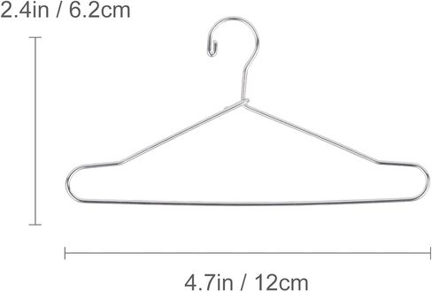 JANOU 10pcs Cute Dollhouse Clothes Hang Miniature Wire Clothes Stand (Silver) in Saudi Arabia