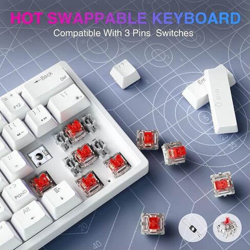 AULA 60 Percent Wired Mechanical Gaming Keyboard, 29 RGB Backlit Custom Hot Swappable Keyboard, Brown Switch 60% Mini Small Compact Keyboard for PC/Mac/Laptop/Wins —— (Wired Version) in Saudi Arabia