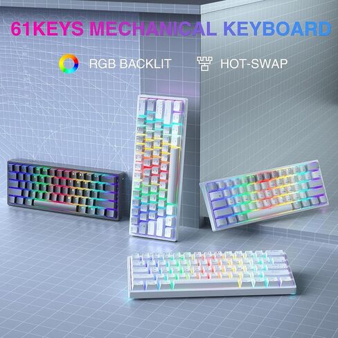 AULA 60 Percent Wired Mechanical Gaming Keyboard, 29 RGB Backlit Custom Hot Swappable Keyboard, Brown Switch 60% Mini Small Compact Keyboard for PC/Mac/Laptop/Wins —— (Wired Version) in Saudi Arabia