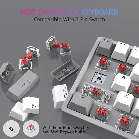 AULA 60 Percent Wired Mechanical Gaming Keyboard, 29 RGB Backlit Custom Hot Swappable Keyboard, Brown Switch 60% Mini Small Compact Keyboard for PC/Mac/Laptop/Wins —— (Wired Version) in Saudi Arabia