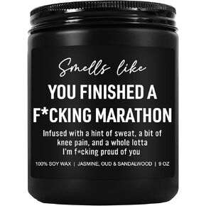 Funny Marathon Candle, Gifts for Runners Female, Male - Half Marathon Runners Gifts, Marathon Gifts for Runners Men, Women, Marathon Runner Gifts - Gifts for a Runner, Running Gifts