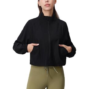 altiland Women's Full Zip Athletic Workout Running Yoga Gym Cropped Track Jackets