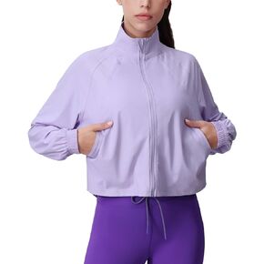 altiland Women's Full Zip Athletic Workout Running Yoga Gym Cropped Track Jackets