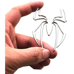 Spider Emblem 3D Logo Metal Spider Badge Car Sticker Decal Replacement for Can Am Spyder, Universal Vehicle, Truck, Motorcycle, SUV (Chrome)
