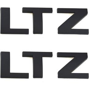 Matte Black 2Pcs LTZ Letter Nameplate Emblem, Badge 2008-2015 (Matte Black)