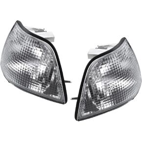 X AUTOHAUX Pair Clear Turn Signal Light Lamp Front Left Right Side Corner Signal Light for BMW E36 3 Series 1992-1998 4Door Sedan