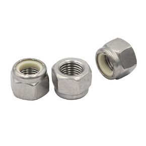 LBY 30pcs 3/8-24 Nylon Insert Hex Lock Nuts, 304 Stainless Steel (Silver)