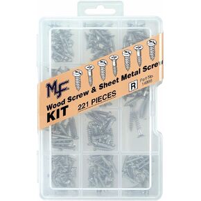 Midwest Fastener 14998 221 Piece Wood & Sheet Metal Screw Assortment Kit