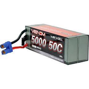 Venom Drive Series 50C 4S - 5000mAh 14.8V LiPo RC Battery, Lithium Polymer 4 Cell - Soft Silicone Connector & Compatible w/Truck & Buggies