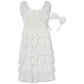 Speechless Girls' Short Sleeve Chiffon Midi Dress and Headband