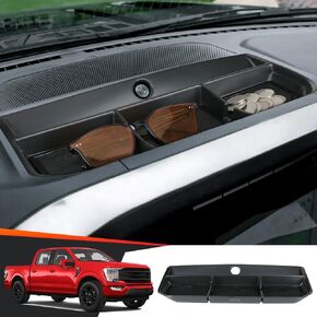 Car Center Console Dash Organizer Tray for Ford F-150 F150 2021 2022 2023 2024 Truck Auto Interior Accessories Hidden Dashboard Screen Behind Storage Box Bag Accessory