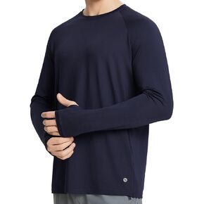 BALEAF Men's Sun Protection Shirts UPF 50+ Long Sleeve UV SPF Running T-Shirt Workout Athletic Gym Quick Dry