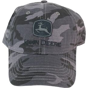 قبعة بيسبول للرجال من John Deere بطبعة Storm Camo باللون الرمادي