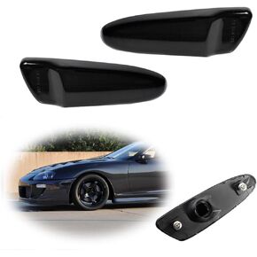 Clear Lens Amber LED Lamp Compatible with 1997 1998 Toyota SUPRA MK.4 & 2000-2005 Toyota Celica Front Corner Fender Side Marker Light