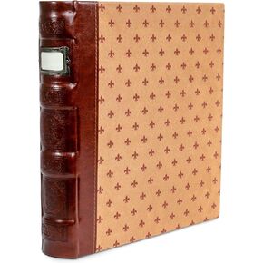 Bellagio-Italia 3-Ring 1" D Ring Binder, Tuscanny Faux Leather - for Documents, File Storage, and Trading Cards, Stores up to 250 Pages, Chestnut