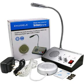 ZDL-9908 Bank/Office/Store/Station Counter Window Intercom System, Dual-Way Intercommunication Microphone, Interphone System