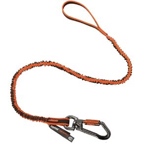Shock Absorbing Tool Lanyard with Swiveling Locking Carabiner, Tool Weight Capacity 25lbs, Ergodyne Squids 3109 f(x),Orange & Gray