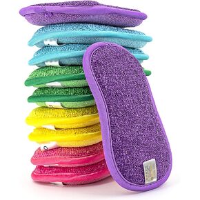 – 10 Kitchen Sponges Pack – Washable and Reusable Dishes Sponge Scrub Sponge 6 X 3 inches Multicolored