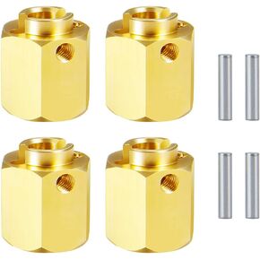 RCLIONS Brass RC Wheels Hubs Hex Extended Wheel Spacers for AXIAL SCX10 iii AXI03004,AXI03007 Upgrades 1/10th RC Crawler Car (12mm)