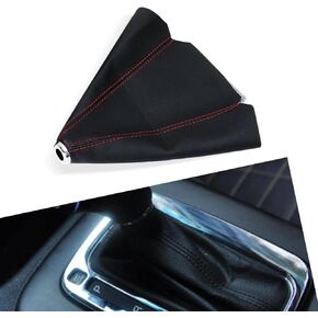 1 PC Car Shift Knob Dust Cover, 9.06In Waterproof PU Leather Vehicle Modification Shifter Boots Cover, Universal Automotive Shifter Lever Protector Accessories for (Black & Red) in Saudi Arabia