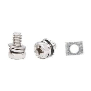 8-Pack M6x16mm Motorcycle Battery Terminal Screws Bolts and Square Nuts 304 Stainless Steel