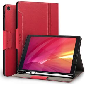 Antbox Case for iPad 9th Generation/iPad 8th Generation with Pencil Holder Vegan Leather Smart Cover for iPad 10.2'' 9th/8th/7th Gen (Black)