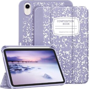 حافظة Fintie SlimShell لجهاز iPad Mini 6 2021 (8.3 بوصة) - [حامل قلم رصاص مدمج] غطاء خلفي واقٍ ناعم من مادة TPU مع تنبيه/غفو تلقائي لجهاز iPad Mini الجيل السادس، كتاب التركيب