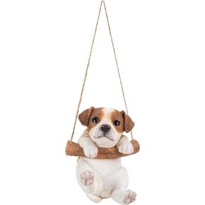 Hi-Line Gift Ltd, Hanging Pet Pals Jack Russell Terrier Puppy, 5-inch Height, Indoor Outdoor Statue Figurine