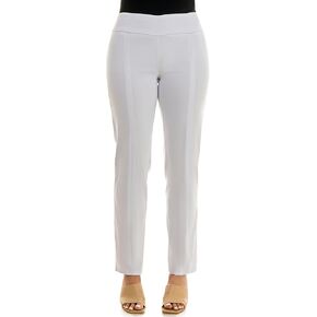 Zac & Rachel Women's Petite Millennium Fabric Pull-On Slim Leg Pant, Optic White, 12P in Saudi Arabia
