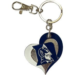 Aminco International Duke University Swirl Heart Keychain