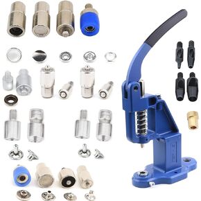 Hand Press Machine Set with Essential Dies for Snap Buttons, Grommet Eyelets, Rivets, Popper Fasteners Setting and Hole Punchers