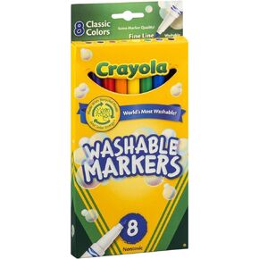 Crayola Ultra-Clean Washable Markers, Color Max, Fine Line Classic Colors 8 Ea