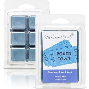 The Candle Daddy Two Tickets to Pound Town - Blueberry Pound Cake Scented Melt - Maximum Scent Wax Cubes/Melts - 1 Pack - 2 Ounces - 6 Cubes