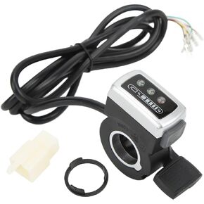 6 Wire Thumb Throttle, 2mm Thumb Throttle with ON/OFF Switch Battery Indicator Aperture Assembly for Electric Bike Scoo(36V)