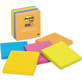 Post-it 6756SSUC Super Sticky Notes، مسطر، 90 ش/وسادة، 4 بوصة × 4 بوصة، 6/PK، ريوديجانيرو in Kuwait