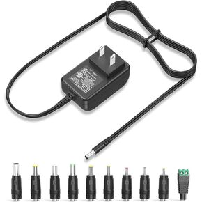 12.6V 1A 0.5A Charger 12.6V 1.0A Power Cord AC Adapter 12.6W Switching Power Supply DC 12.6V 1000mA 500mA Adaptor Regulated Transformer with 10 Interchangeable Jacks Plug UL Listed