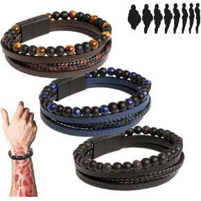 LIU JUN Humanic + Pro Maxhematie Beaded Bracelets For Women, 4Pcs/Set Healing Vigorvi Thermochromic Bead Lymph Detox Tiger Eye Lava Rock Hematite Gallstone Chakra Bracelet Jewelry