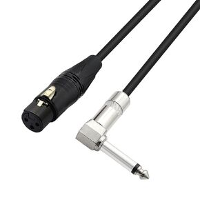 PNGKNYOCN Right Angle 6.35mm Mono to XLR 3 Pin Cable,90 Degree 1/4 Male to XLR Female Interconnect Cable for Soundbox, Microphone, Power Amplifier Etc(50cm)