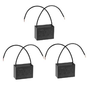 uxcell Ceiling Fan Capacitor CBB61 16uF 250V AC 2 Wires Metallized Polypropylene Film Capacitor 47x34x22mm for Electric Fan Pump Motor Generator 3Pcs