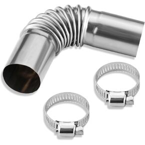 Diesel Heater Exhaust Pipe, 26mm Stainless Steel Heater Exhaust Pipe Tube Elbow Connector with 2 Clamps for Webasto Eberspacher Diesel Boat Heater 14.5cm Exhaust Pipes and Tips