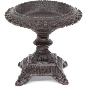 Rustic Cast Iron Candle Holder, Short Candle Stand for Pillar, Tealight, Votive, and Ball Candles (Brown)