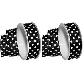 Morex Ribbon Polka Dot Grosgrain, 1 inch by 4 Yards, Black